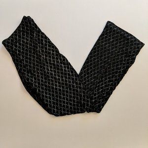 Le Chateau Pants Slacks Black Glitter New Year Flare Leg Stretch Size Women's M